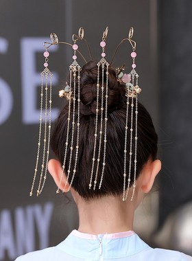 汉服头饰女古风发饰古代盘发冠簪子步摇古典舞演出全套古装配饰品