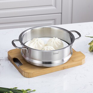 慕厨蒸笼加高加深304不锈钢家用蒸格蒸屉汤锅蒸锅配件28/30/32cm