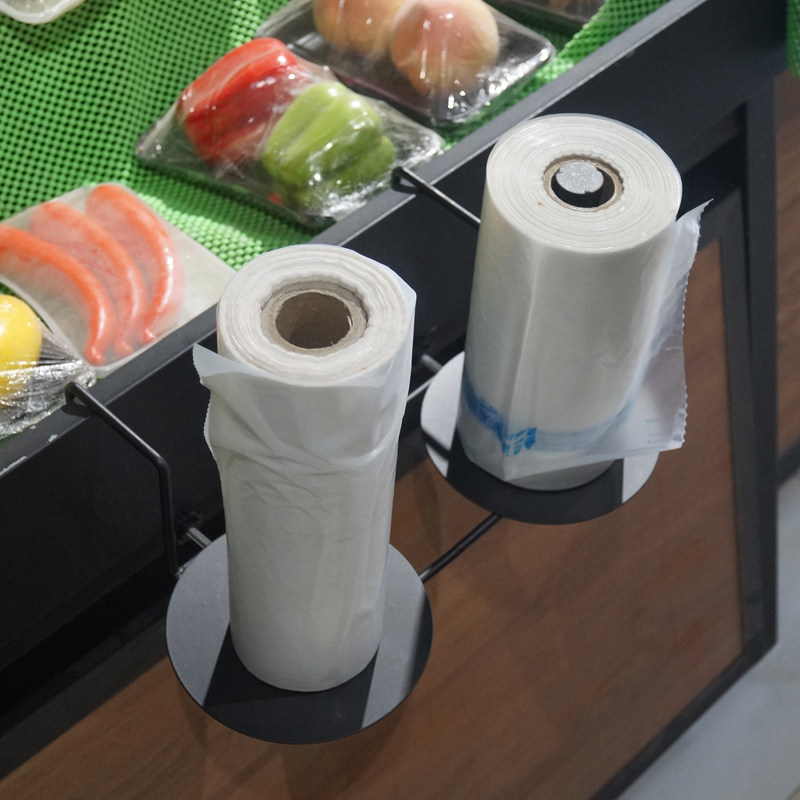 【雷鸣_永辉款连卷袋架】带湿手器支架超市散称挂架单头双头挂架