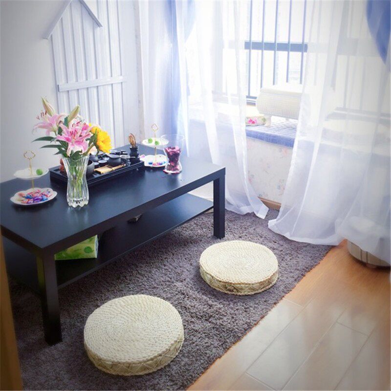 韩式草编坐垫榻榻米飘窗打坐蒲团加厚地板圆形汗蒸房垫子凉垫包邮,居家布艺,蒲团,淘宝优惠券,粉丝福利购,淘宝优惠卷