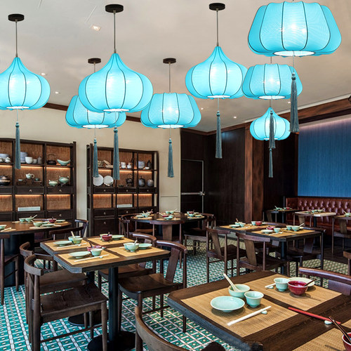 灯笼吊灯新中式设计师餐馆灯具复古灯饰中国风禅意饭店创意餐厅灯