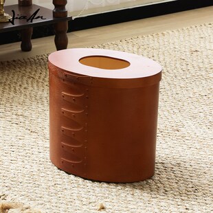 加安加丽复古手工木质垃圾桶北欧夏克盒桌面摆件收纳盒小众纸巾盒