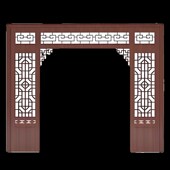 客厅中式 月洞门实木花格仿古门窗饭厅镂空隔断东阳木雕落地罩屏风