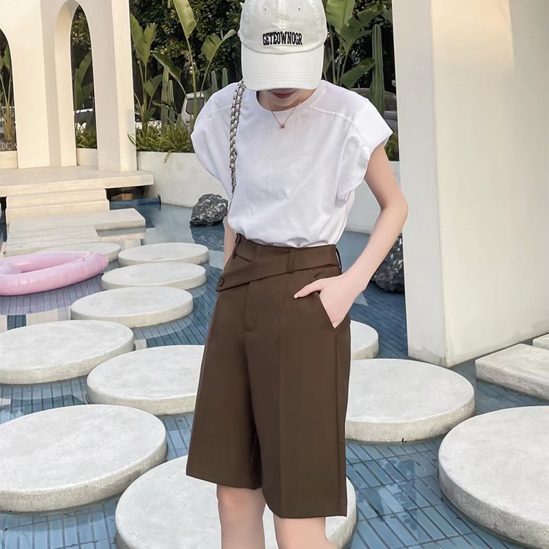 西装短裤2025新款 春夏女士休闲高级西式五分裤收腰显瘦中裤半裤