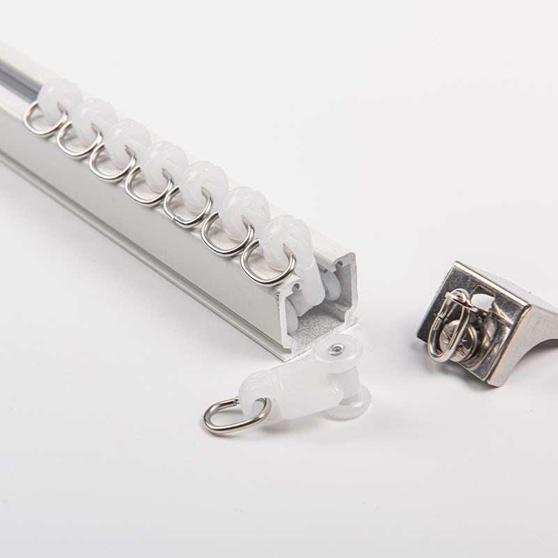 加厚静音铝合金轨道顶装侧装窗帘滑轨双轨道滑轮导轨直轨窗帘滑道