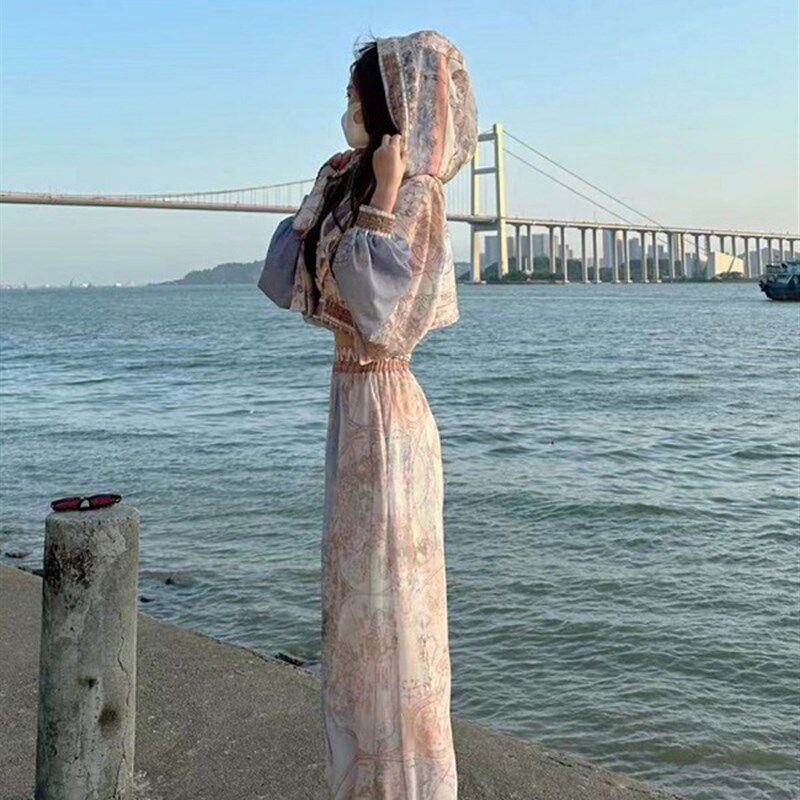 高级感印花灯笼裤女夏季新款高腰显瘦气质时尚宽松垂感休闲束脚裤