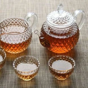 菠萝纹紫砂公杯侧把茶海分茶器功夫茶具零配件 耐热玻璃公道杯英式