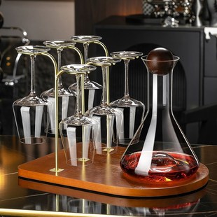 家用醒酒器一体杯架葡萄酒高脚杯酒具 轻奢高档水晶玻璃红酒杯套装