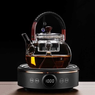 防爆煮茶壶玻璃家用客厅办公中式 新款 耐高温蒸煮两用煮茶器电陶炉