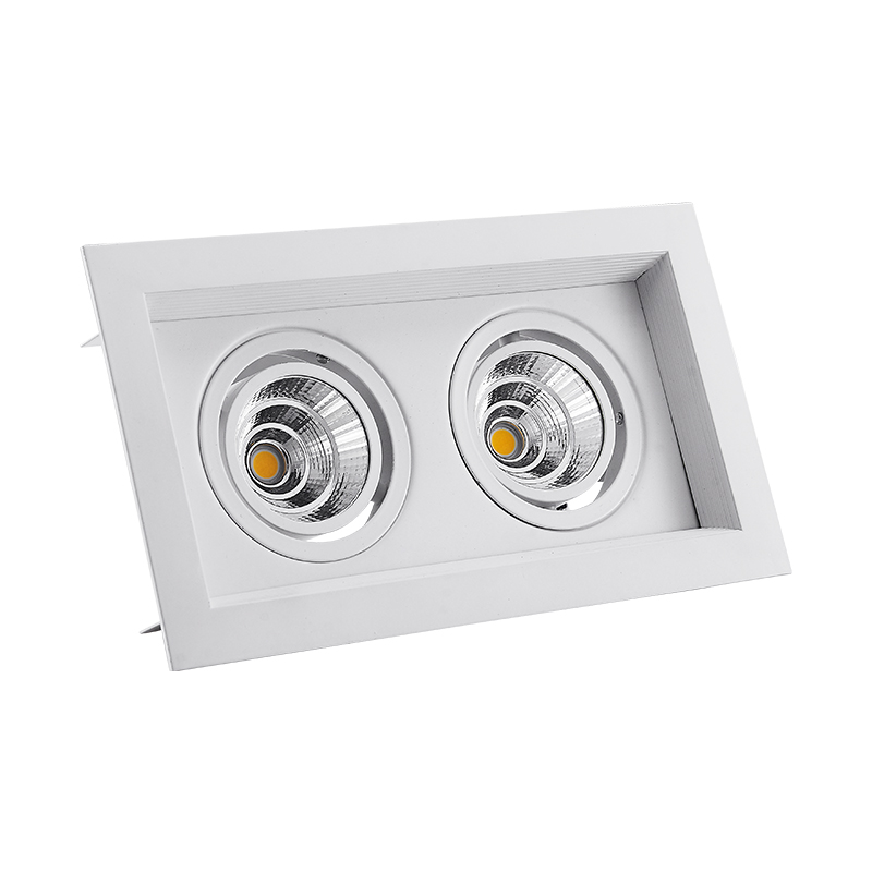 led斗胆灯单头头三头豆胆灯COB射灯店铺商用嵌入式家用方形筒灯