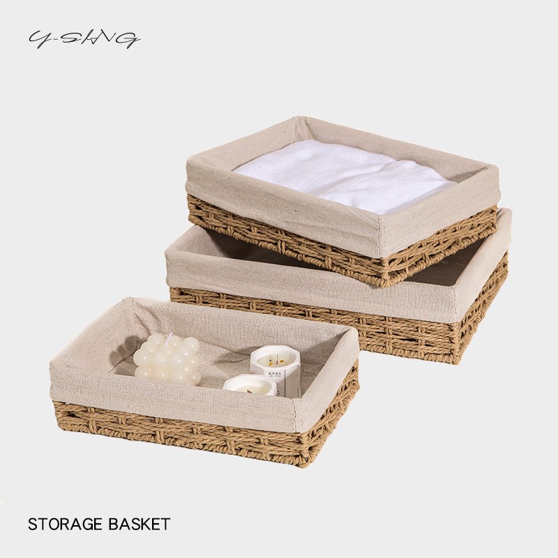 手工编织藤编收纳篮高级感茶几托盘水果杂物置物筐客厅整理收纳筐