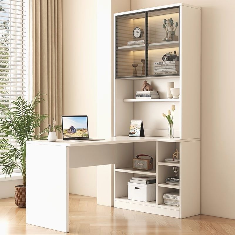 书桌书架一体落地实木现代小户型转角电脑桌家用办公桌学习桌,住宅家具,电脑桌,淘宝优惠券,粉丝福利购,淘宝优惠卷