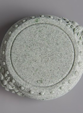 逗兽记 青砂石麒麟兽首大鼓底座家居客厅工艺品装饰底架