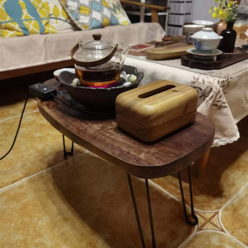 黑胡桃木原木板干泡茶盘茶台面板水果切盘面包盘牛排板一物一拍