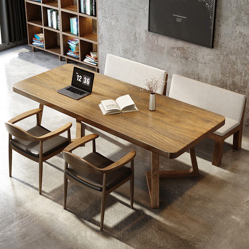 实木大板书桌学生家用写字桌子长条工作台客厅大长书桌阅读学习桌