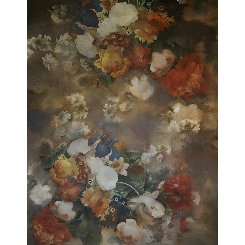 油画风背景布花卉影楼照相拍摄挂布模特复古写真人像摄影背景纸