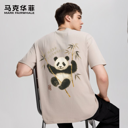 马克华菲夏季纯棉短袖男t恤正肩