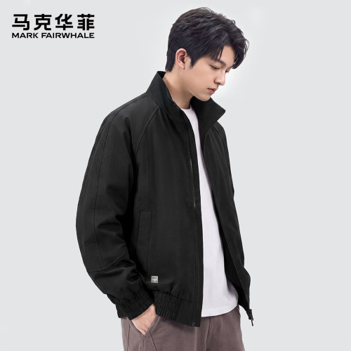 马克华菲轻量防风立领夹克外套男