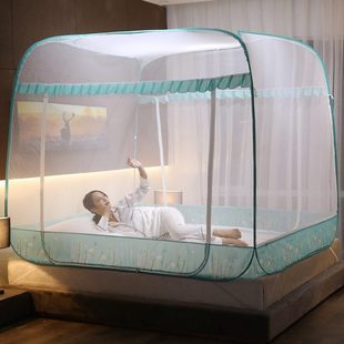 免安装 大顶蚊帐蒙古包家用卧室防摔儿童2023新款 折叠防蚊罩拉链款