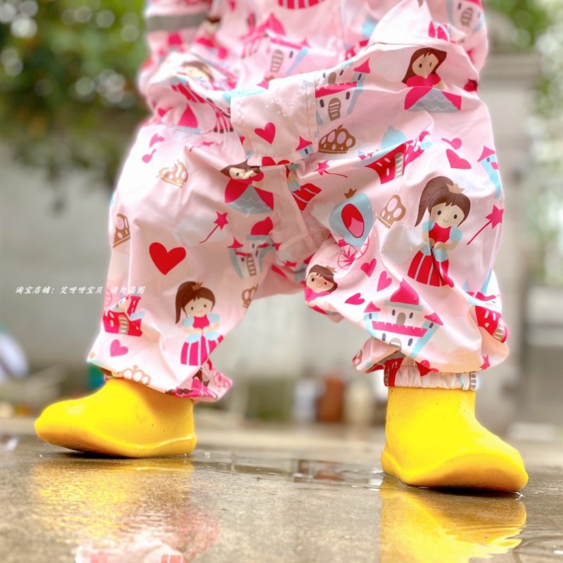 连体全身防尘服儿童雨衣男女童婴幼儿园立体小孩防护服反光条雨披