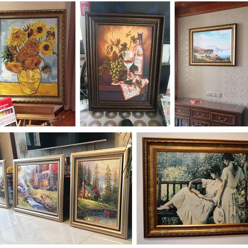 订做数字油画外框定制装裱框架大尺寸实木欧美复古画框