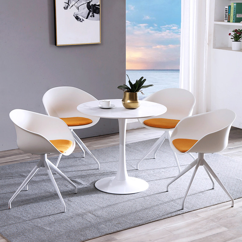 谈判会客咨询一桌四椅商务休闲接待小圆桌子创意洽谈桌椅,住宅家具,岩板餐桌,淘宝优惠券,粉丝福利购,淘宝优惠卷