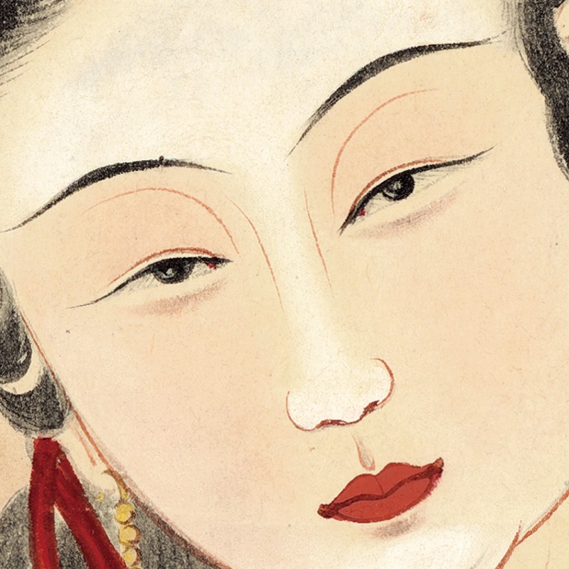 张大千天女散花图高清国画人物临摹彩色画稿工笔仕女画神仙人物画