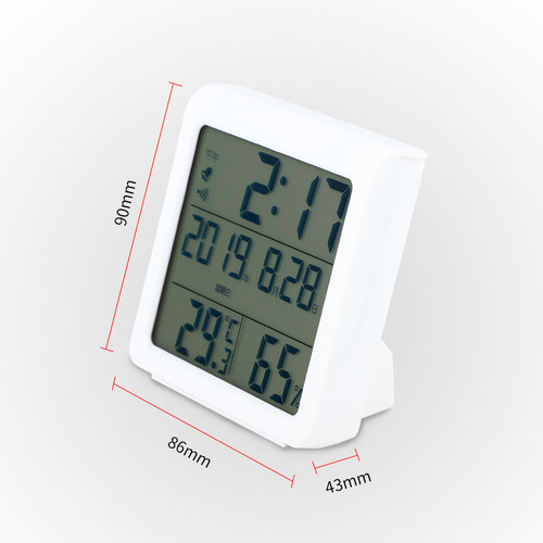 高精度电子大屏数显干湿温度计家用室内数字显示温湿度表闹钟背光