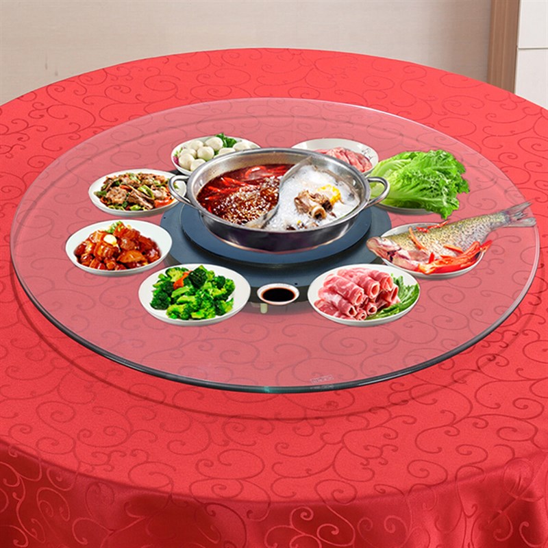 酒店饭店家用火锅遥控自动餐桌转盘