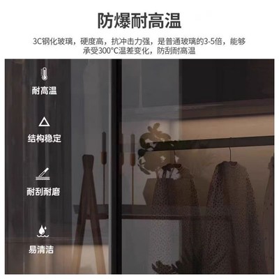 极简3C认证钢化玻璃砌墙衣柜门拉门定制定做灰玻茶玻滑动平移门