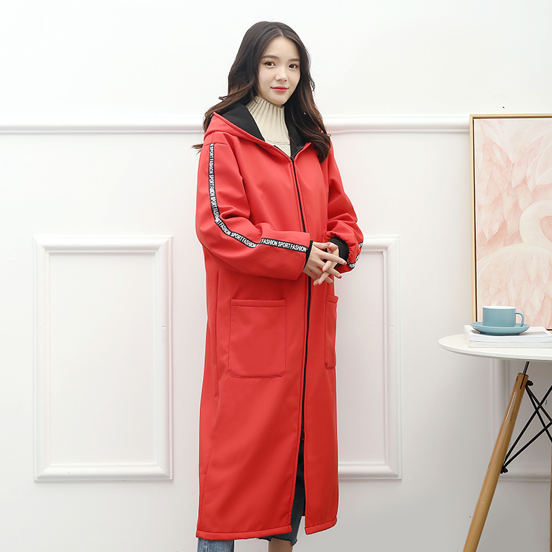 冬季长款加绒罩衣男女加厚保暖超长工作服防水围裙羽绒服外套大挂