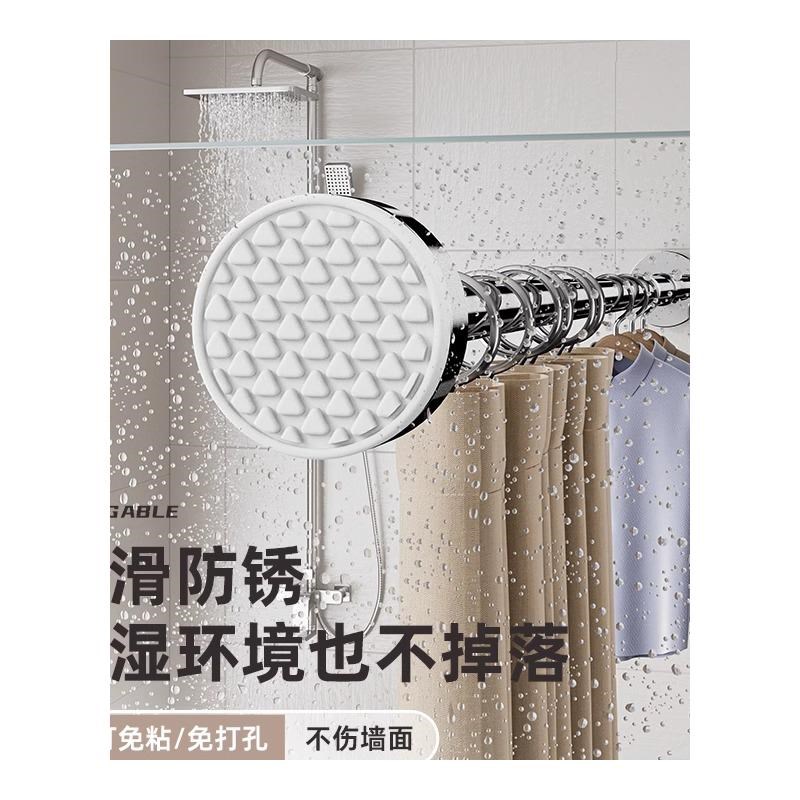 晾衣杆伸缩杆免打孔阳台晾衣架卫生间支撑杆窗帘杆衣柜挂衣杆