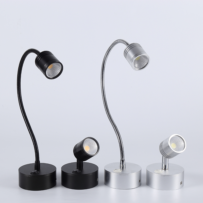 COB无线可充电3W5W玻璃柜台射灯珠宝展柜灯展示软管展会射灯
