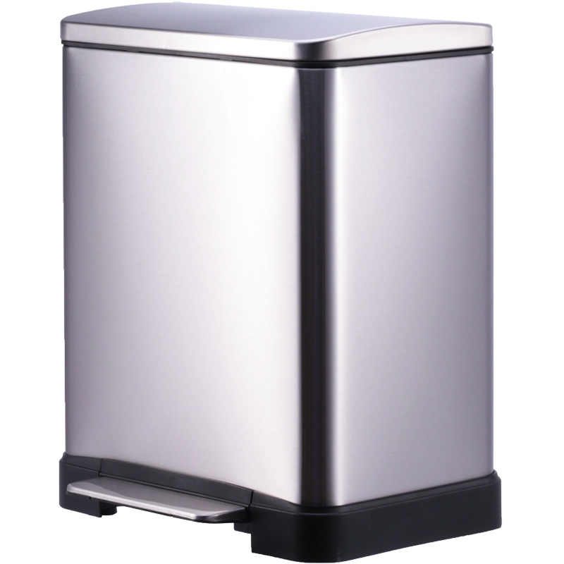 20升长方形垃圾桶家用书房层加厚不锈钢客厅卧室办公环保纸篓