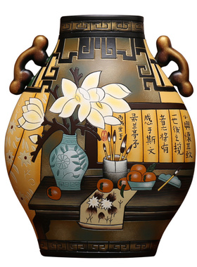 中式陶瓷复古风进门玄关摆件家庭客厅酒柜博古架电视柜隔断装饰品