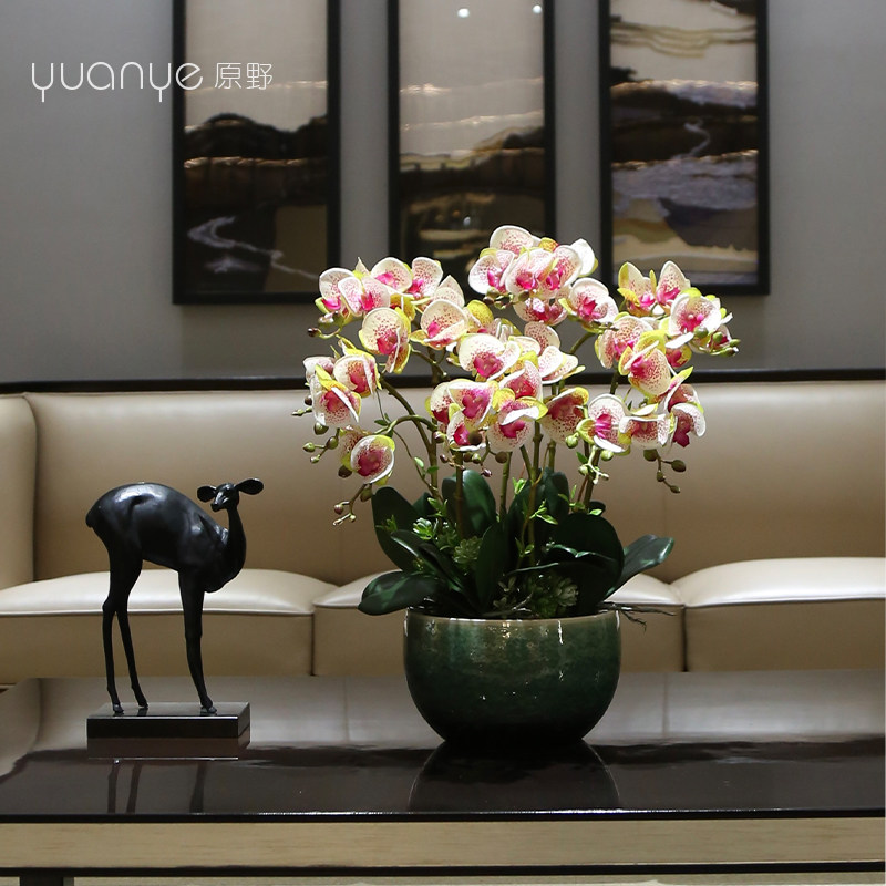 蝴蝶兰仿真大型高档兰手感保湿假盆景客厅大堂酒店装饰,家居饰品,仿真花/假花,淘宝优惠券,粉丝福利购,淘宝优惠卷