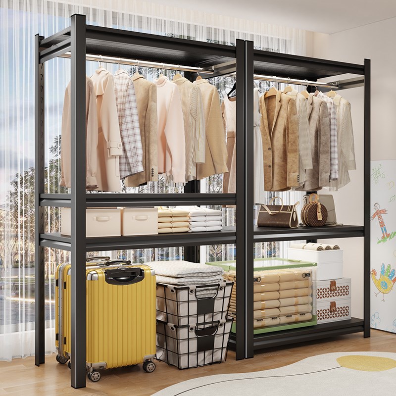 货架衣柜家用卧室出租房宿舍儿童衣物收纳简易组装落地角钢制衣架