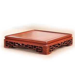 红檀木实木正方长方底座玉玺玉石茶壶印章底座瓶盆景底座