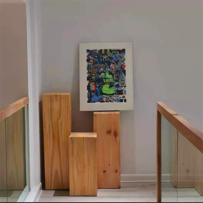 方形木墩子民宿摆件花架木墩树桩底座家用坐凳实木小边几