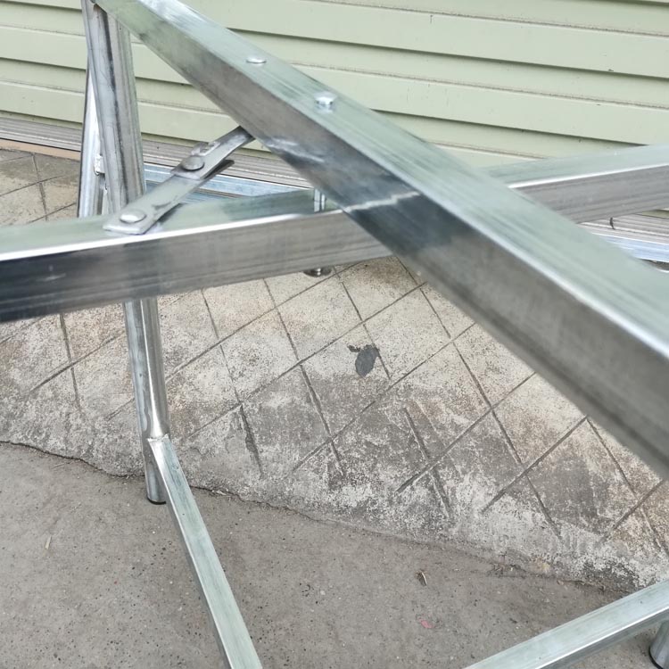 实木大圆桌折叠桌架子圆桌餐桌脚镀锌便捷折叠桌腿支架桌架铁桌脚