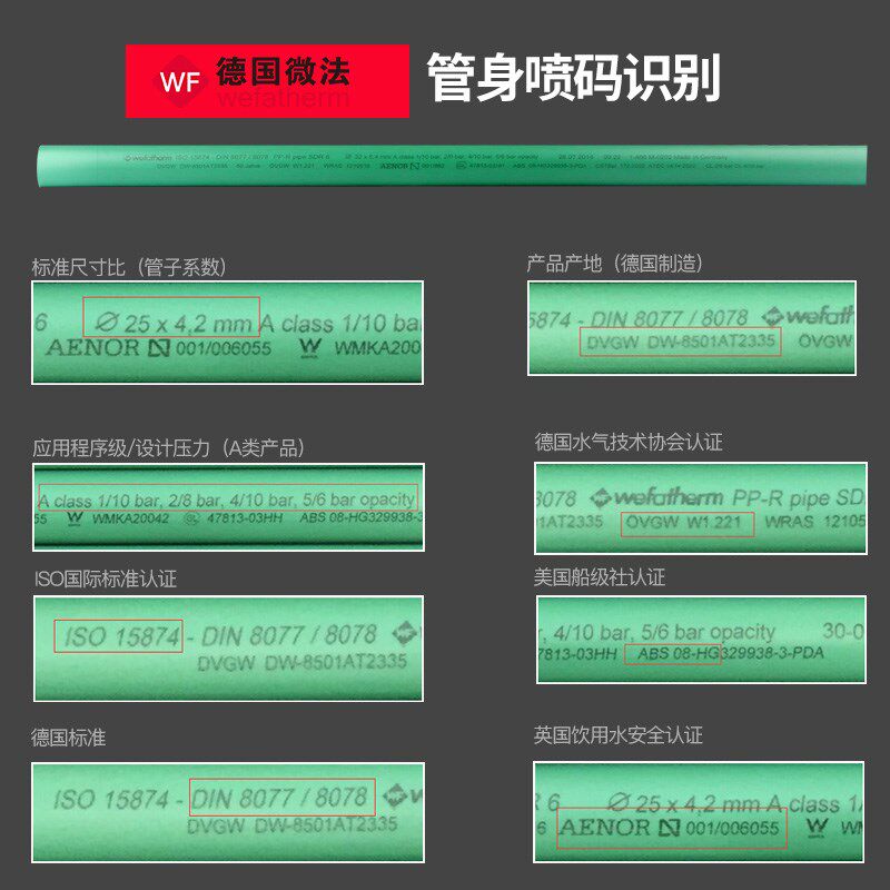 德国微法PPR水管分2 寸 寸 2寸自来水管冷热熔管原装
