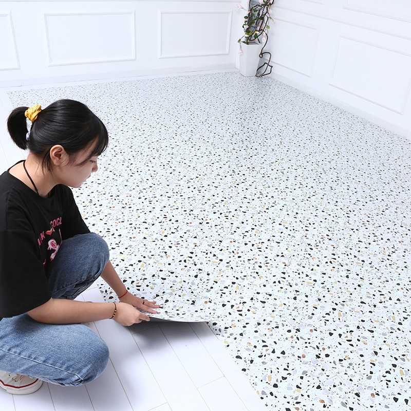 pc自粘地板贴纸地垫胶革仿瓷砖小方块塑翻新改造耐磨防水泥地贴