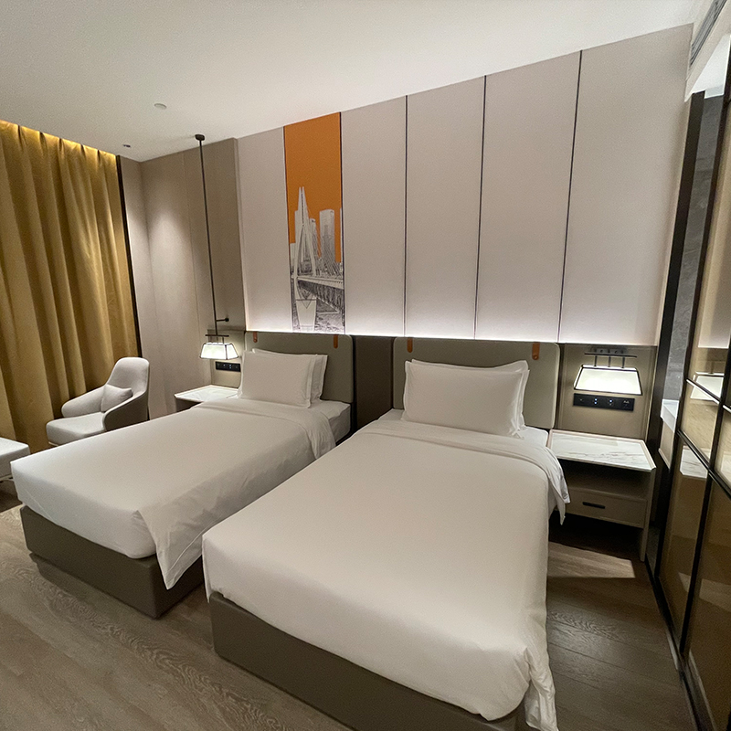 酒店宾馆标间床公寓民宿成全家具客房人床桌子电视柜定制