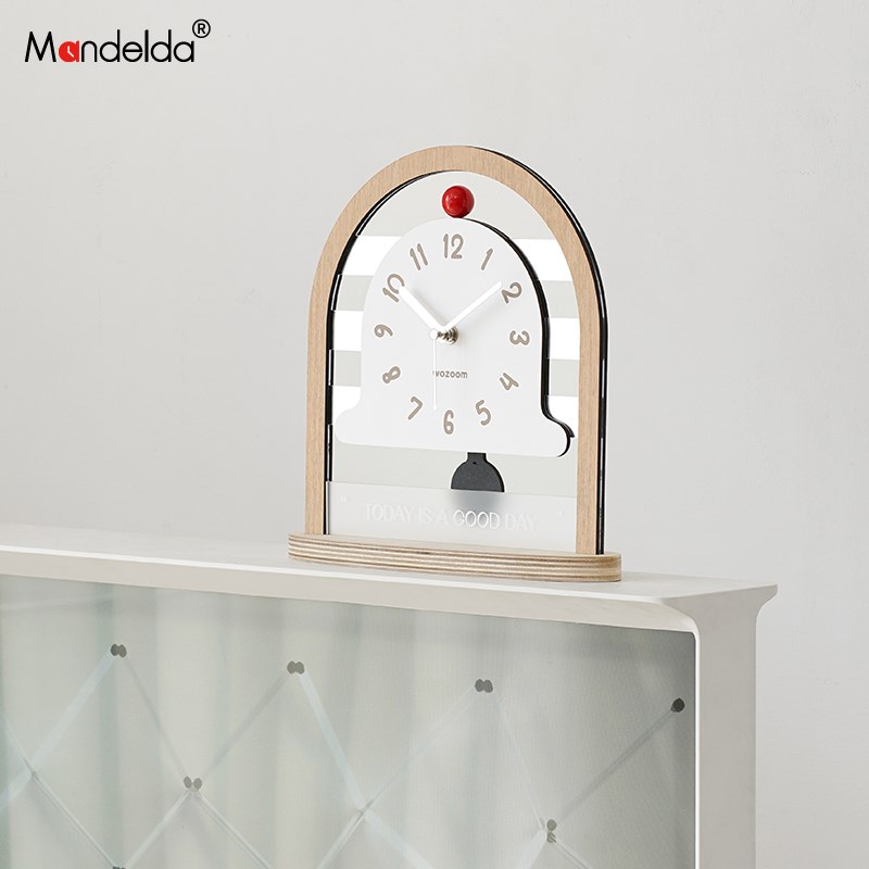 Mndeld客厅玄关装饰摆件电视柜家居饰品钟表桌面摆放式创意时钟