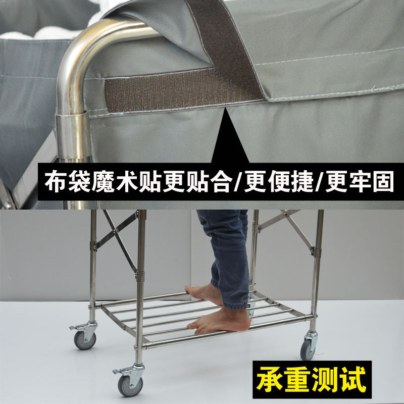 折叠布草车客房服务车不锈钢清洁车保洁车宾馆工作车酒店布草车