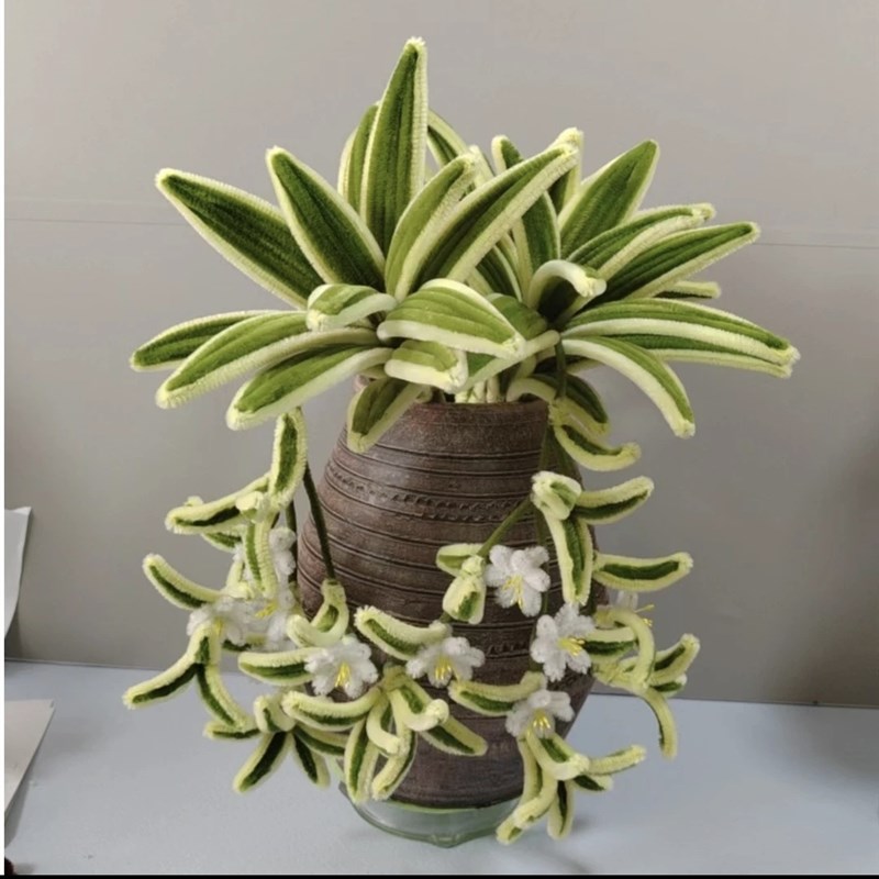 非成品 加密扭扭棒材料包 手工制作吊兰 摆件创意DIY 亲子手工