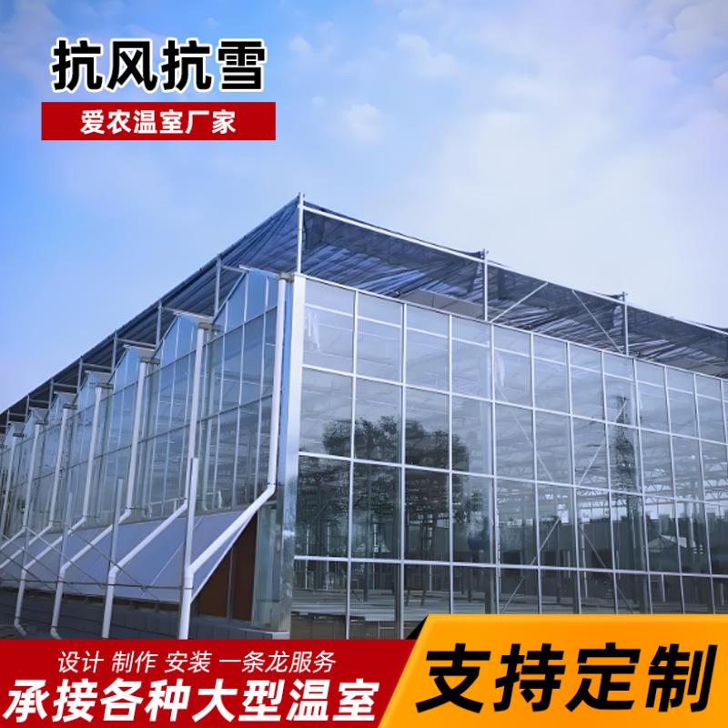 智能玻璃温室大棚外遮阳连体大棚养殖种植大棚骨架源头农业棚厂家