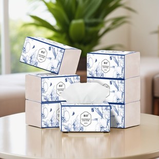 可湿水卫生纸家用酒店餐巾纸面巾维 青花瓷抽纸商用纸巾家庭实惠装
