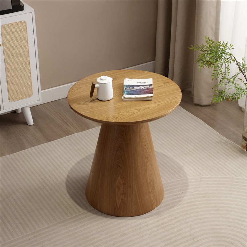 实木小圆桌客厅沙发边几小户型茶几接待区圆形洽谈桌奶茶店咖啡桌