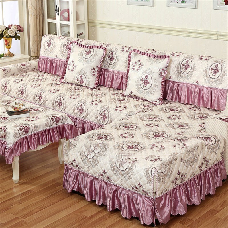 四季亚麻沙发垫欧式蕾丝布艺时尚防滑皮沙发坐垫子沙发巾沙发罩